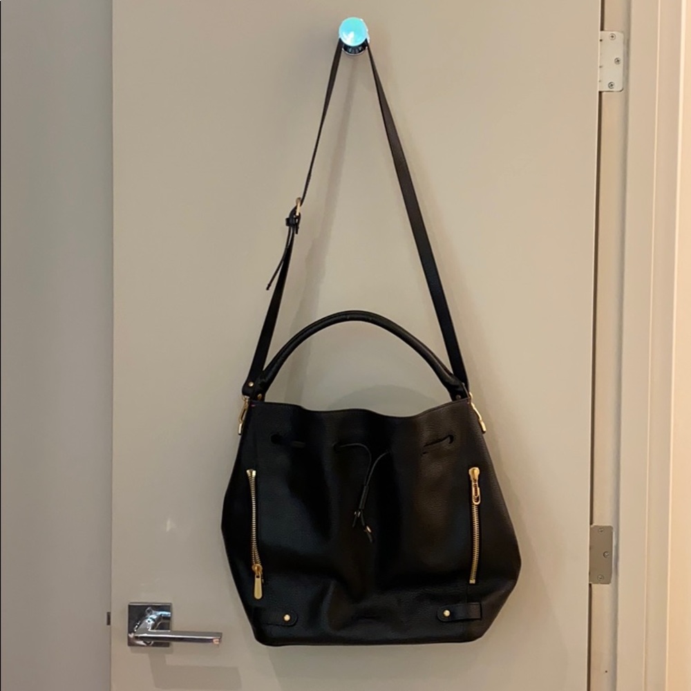 L.K. Bennet black leather tote bag